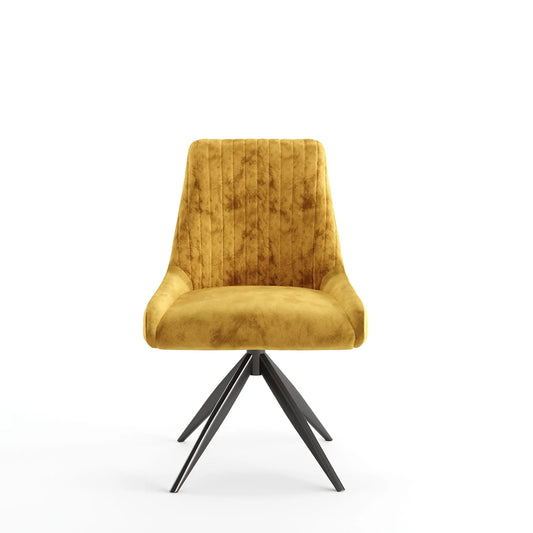 RUSSEL SPIN MUSTARD DINING CHAIR (SET OF 2)