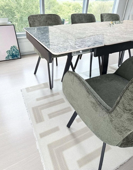 SORRENTO GREEN WITH 6 BRUTAS GREEN CHAIRS DINING SET