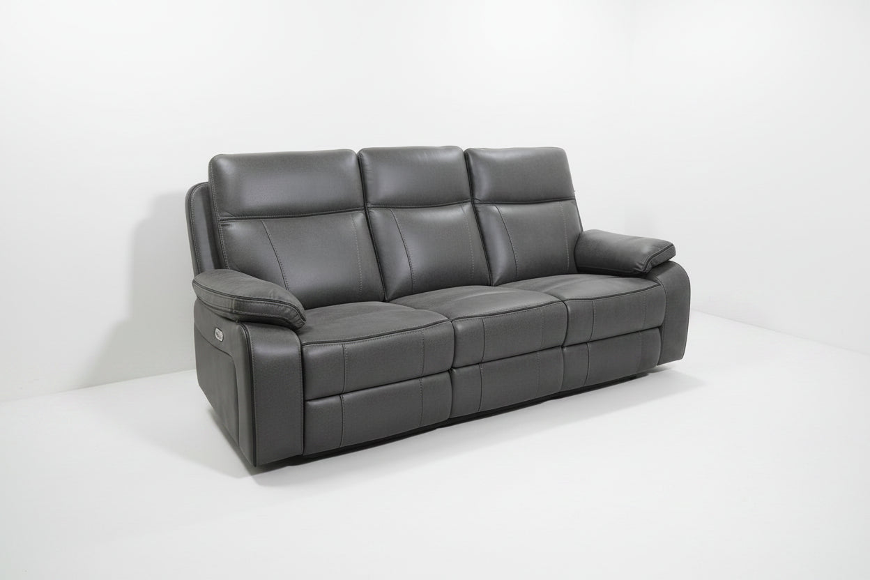 Varetti Recliner Sofa Charcoal — Electric