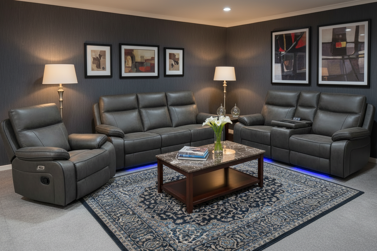 Varetti Recliner Sofa Charcoal — Manual