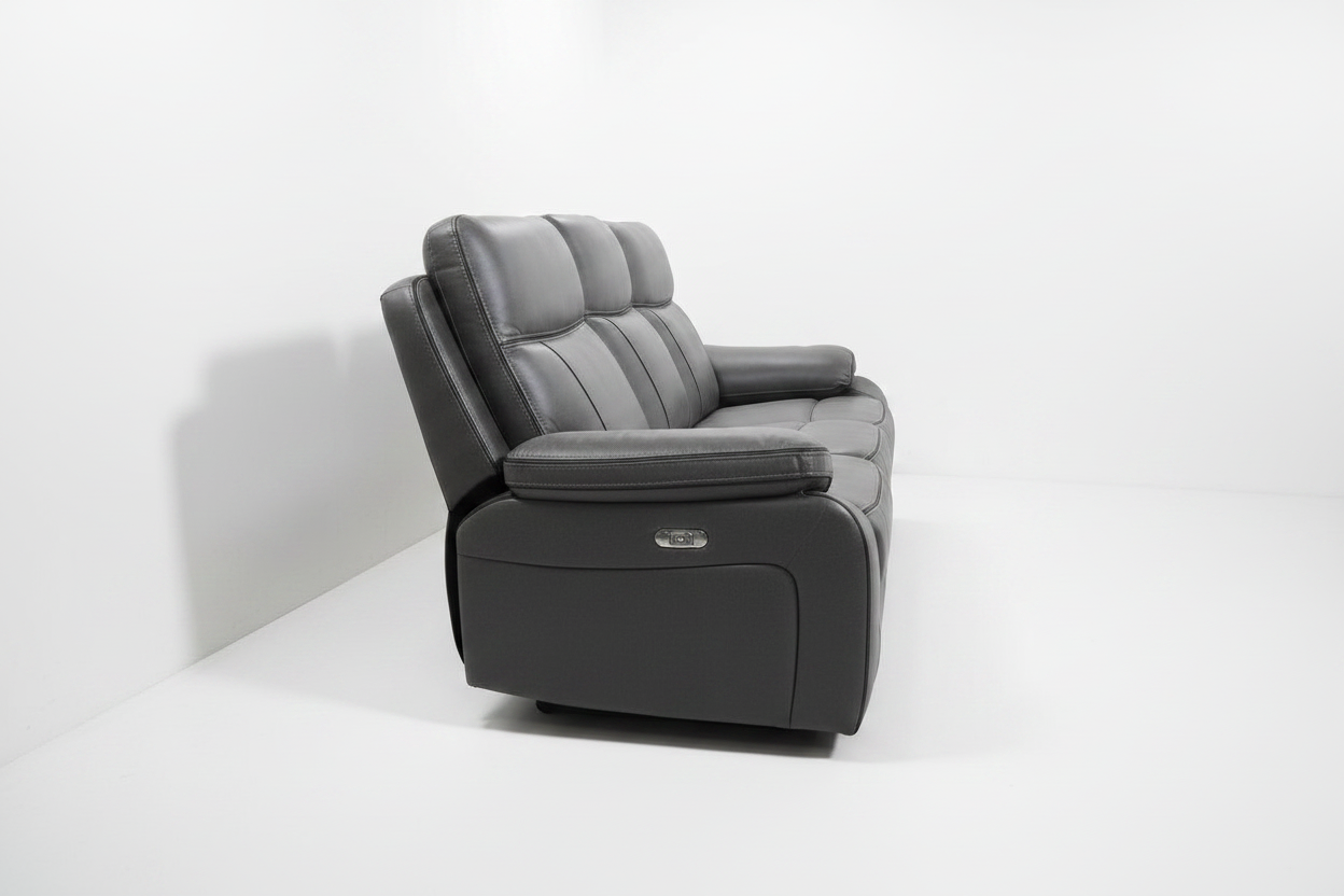 Varetti Recliner Sofa Charcoal — Electric