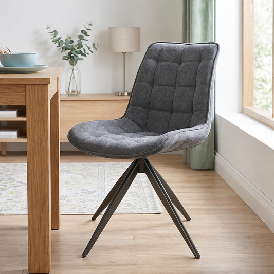LARKIN SPIN GREY DINING CHAIR (SET OF 2)