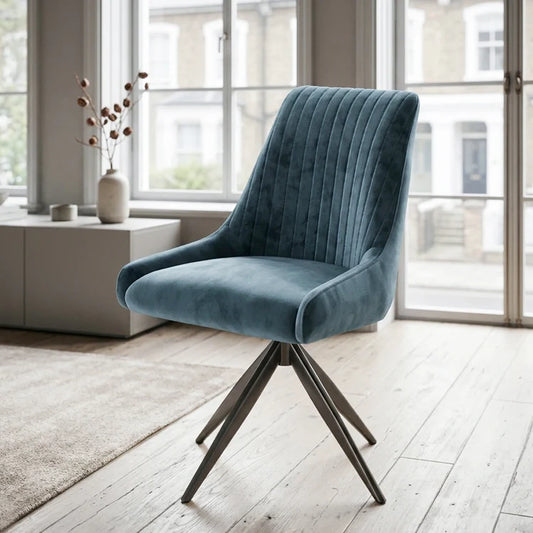RUSSELL SPIN BLUE DINING CHAIR (SET OF 2)
