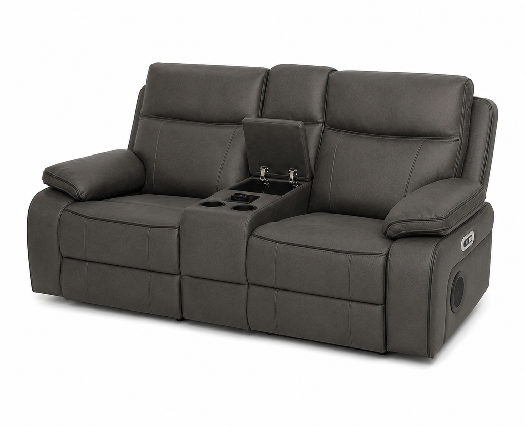 Varetti Recliner Sofa Charcoal — Electric
