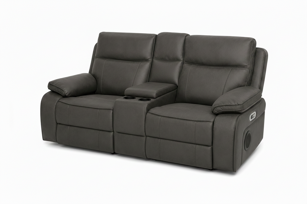 Varetti Recliner Sofa Charcoal — Electric