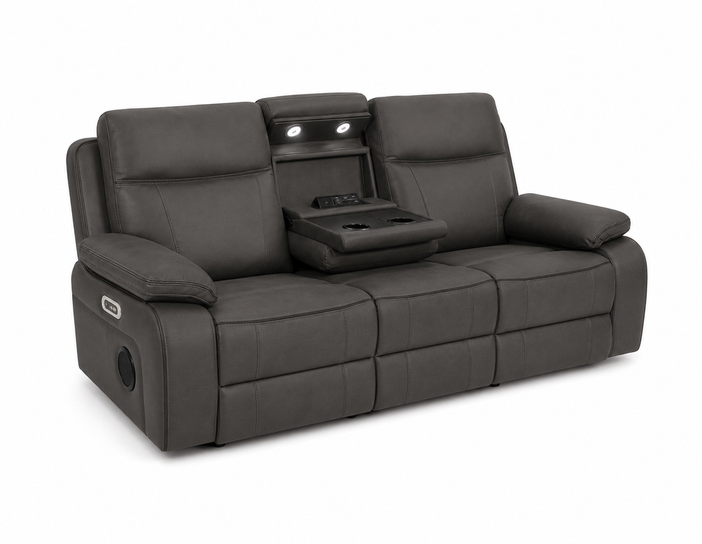 Varetti Recliner Sofa Charcoal — Electric