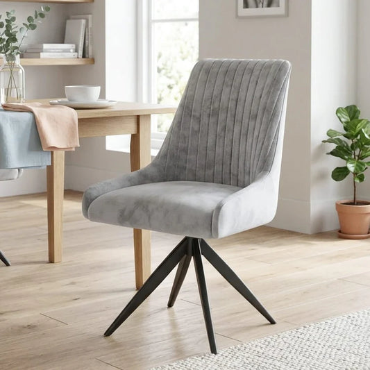 RUSSELL SPIN DINING CHAIR GREY (SET OF 2)